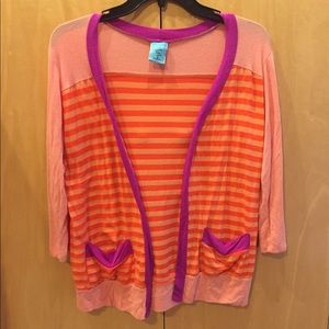 Coral stripe sweater